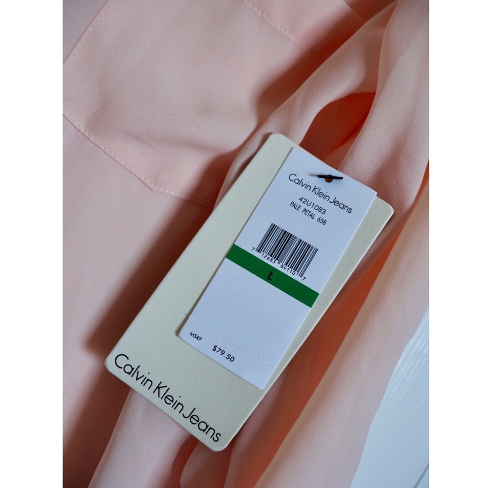 Calvin Klein Blush Button Down Blouse - Picture 2 of 2